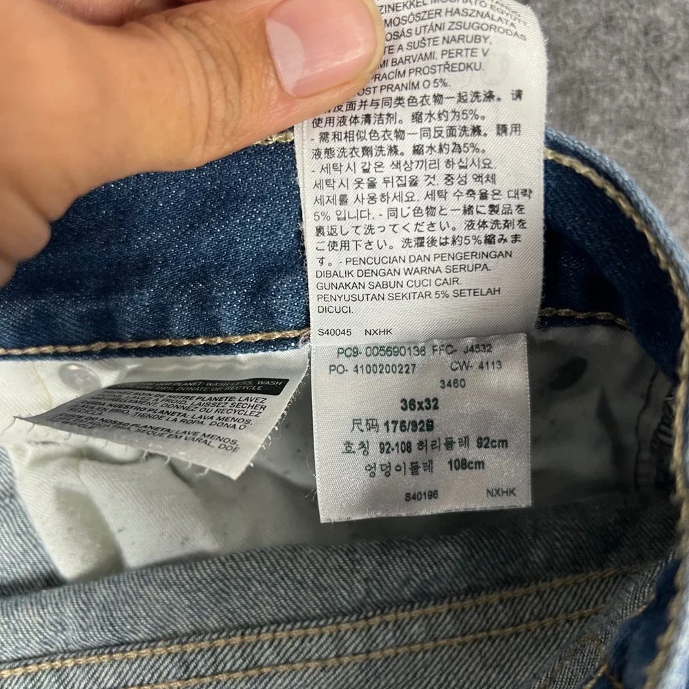 Levi's 569 Loose Straight Jeans Mens 36x32 (Actual 36x30) Blue Relaxed Fit Denim
